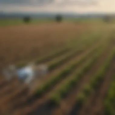 AI-Driven Agricultural Monitoring by Drones Drone conducting agricultural monitoring through AI