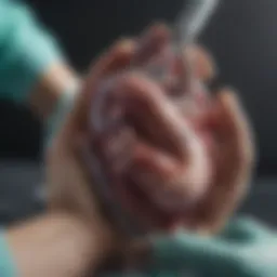 Surgical team performing aortic valve replacement