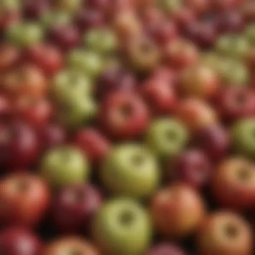 An array of different apple varieties showcasing distinctive colors and textures.