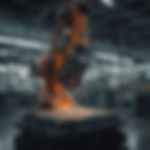 High-tech assembly machine in a modern factory environment