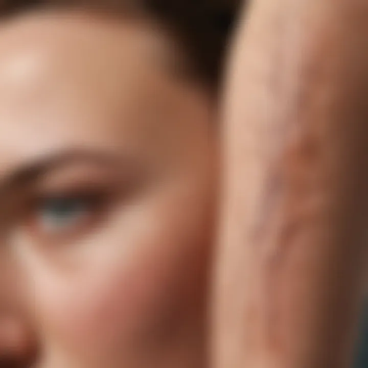 An infographic depicting the relationship between scars and hair growth potential.