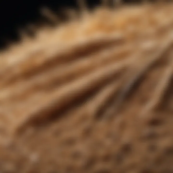 A close-up of whole grains emphasizing fiber content