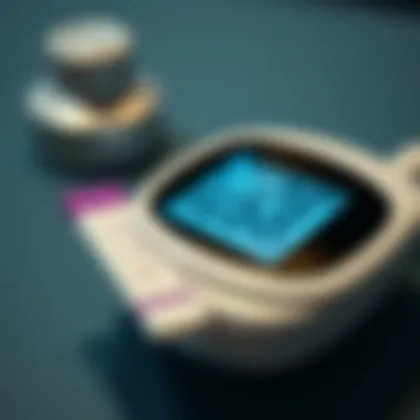 Cutting-Edge Blood Glucose Monitoring Technology A close-up of a blood glucose meter with test strips and results displayed