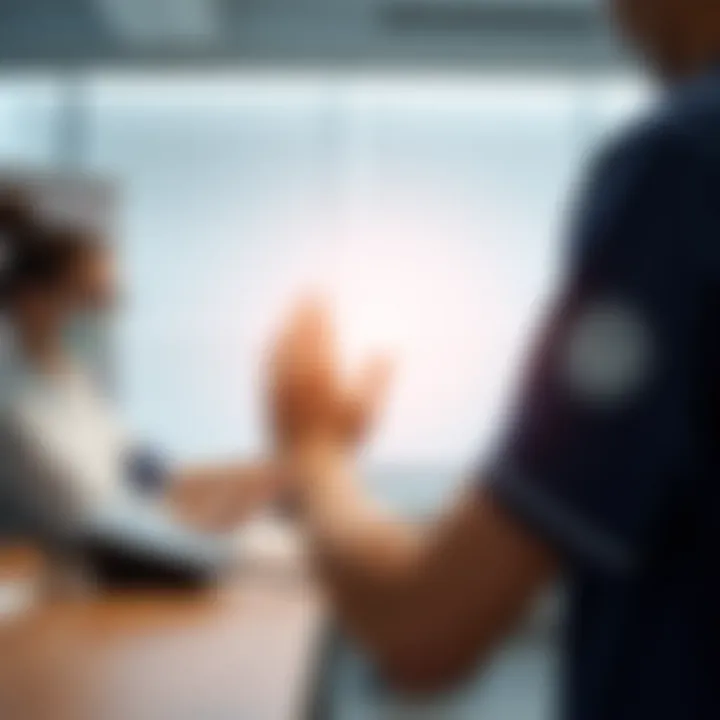 A visualization of optimal blood pressure readings in a professional setting