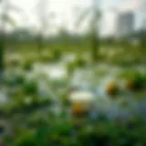 Lush peatland ecosystem