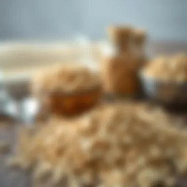 Healthy grains on a wooden table
