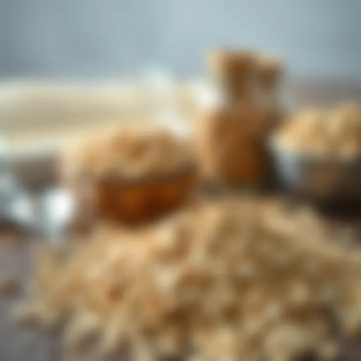 Healthy grains on a wooden table