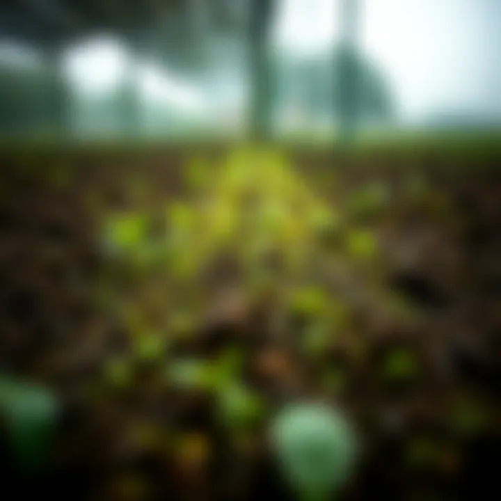Soil erosion and degradation in agricultural land due to the acidic effects of rainfall.