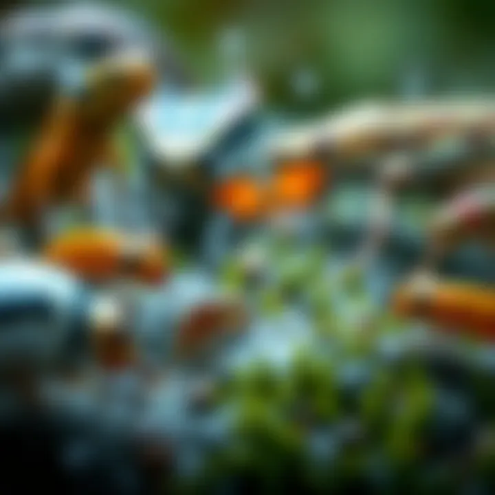 A variety of wildlife exhibiting stress and health issues linked to environmental acidification.