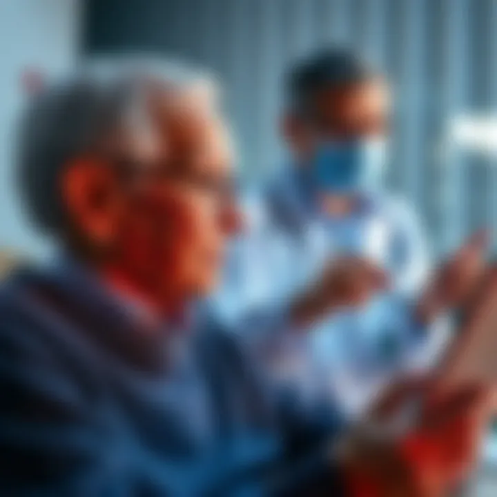 Telehealth consultation between an elderly person and a doctor