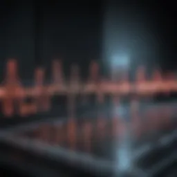 Detailed representation of electrocardiogram waveform patterns.