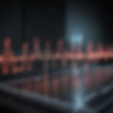 Detailed representation of electrocardiogram waveform patterns.