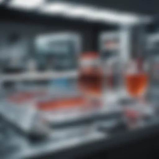 Visual representation of electrophoresis setup with gel and samples