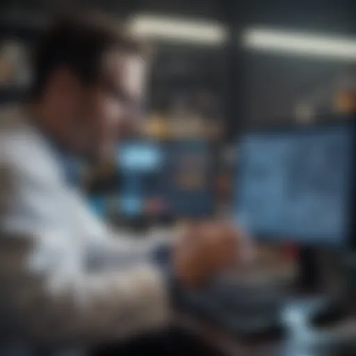 A data scientist analyzing chemical data on a computer screen