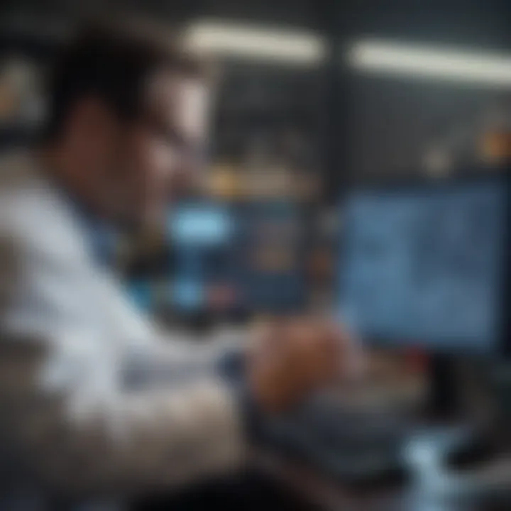 A data scientist analyzing chemical data on a computer screen