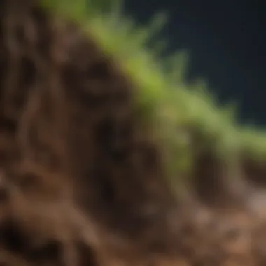Visual representation of improved soil structure due to mycorrhizal amendments.