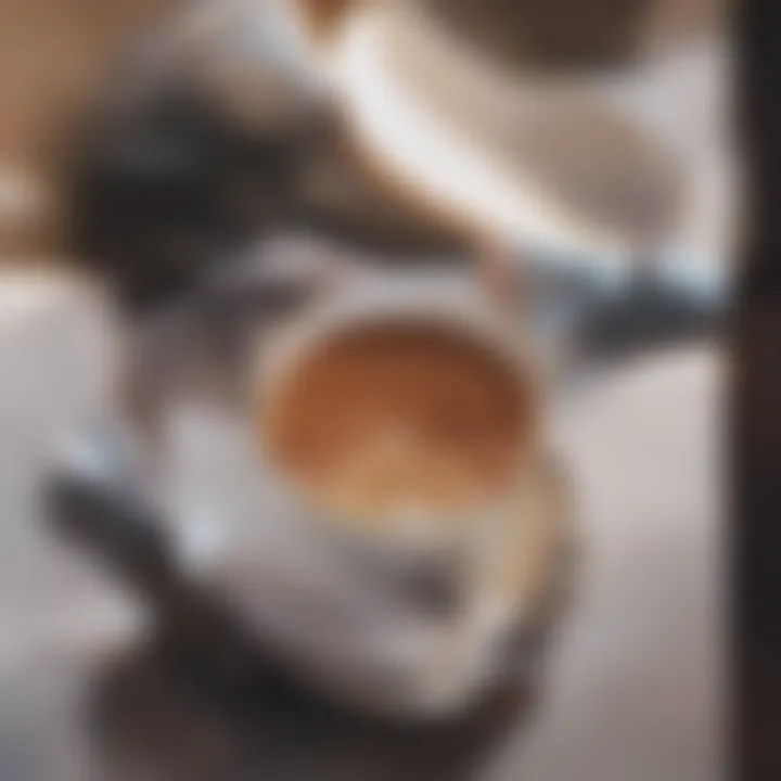 A close-up of freshly brewed oolong tea in an elegant teacup