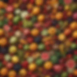 A vibrant assortment of fruits and vegetables representing dietary variety