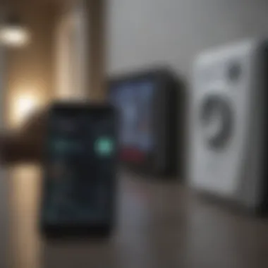 Smart Alarm System Control Interface A close-up of a smartphone app controlling a smart alarm system