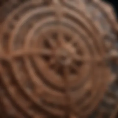 A beautifully crafted copper plaque showcasing intricate designs