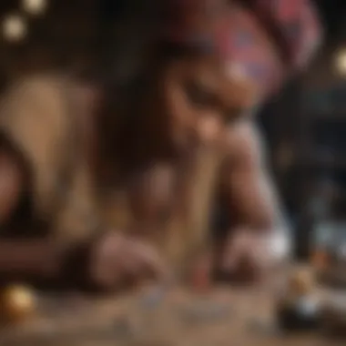 Traditional Bead Crafting Techniques Artisan crafting beads using traditional techniques
