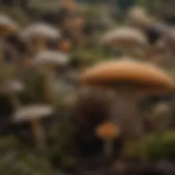 Fungal spores under a microscope illustrating their structure and diversity