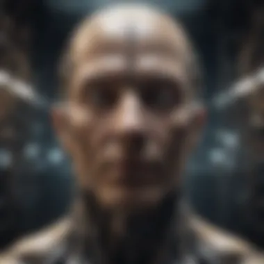 Conceptual art depicting the philosophical implications of AI
