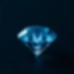 A stunning blue diamond set against a dark backdrop, showcasing its mesmerizing color and clarity.