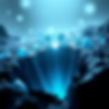 Geological Formation of Blue Diamonds An illustration depicting the geological conditions that facilitate the formation of blue diamonds deep within the Earth.