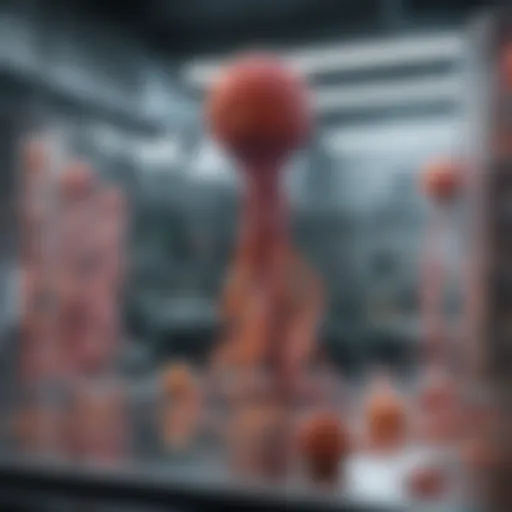 Visual representation of giant microbes in a laboratory setting.