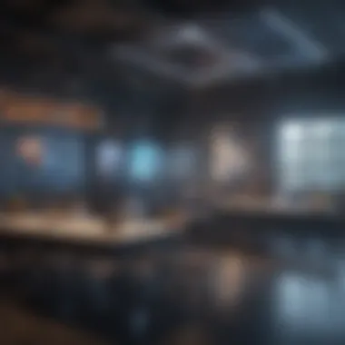 A classroom utilizing hologram technology for interactive learning