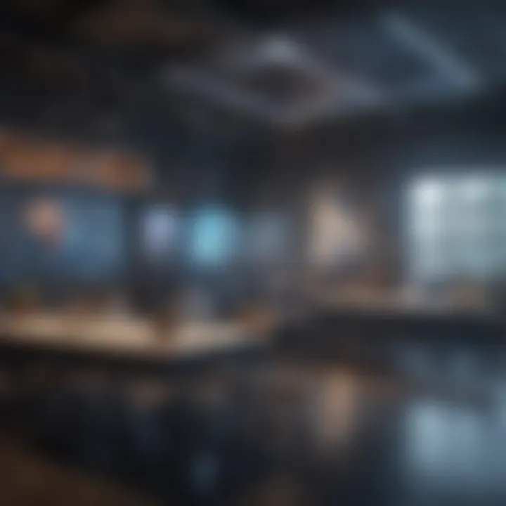 A classroom utilizing hologram technology for interactive learning