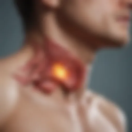 Conceptual illustration of airway inflammation in intrinsic asthma