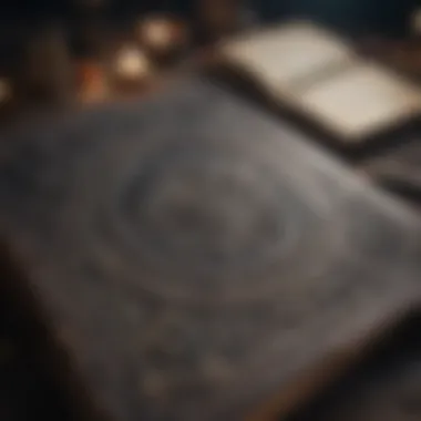 The Mystique of Ancient Grimoires An ancient grimoire open to reveal mystical symbols.
