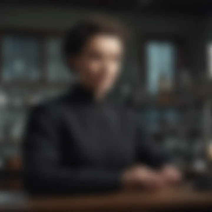 Portrait of Madame Curie in her laboratory