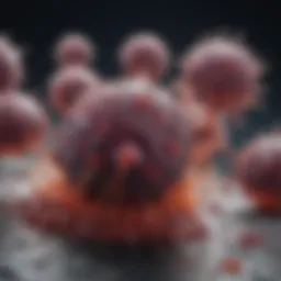 Close-up view of neutrophils under a microscope