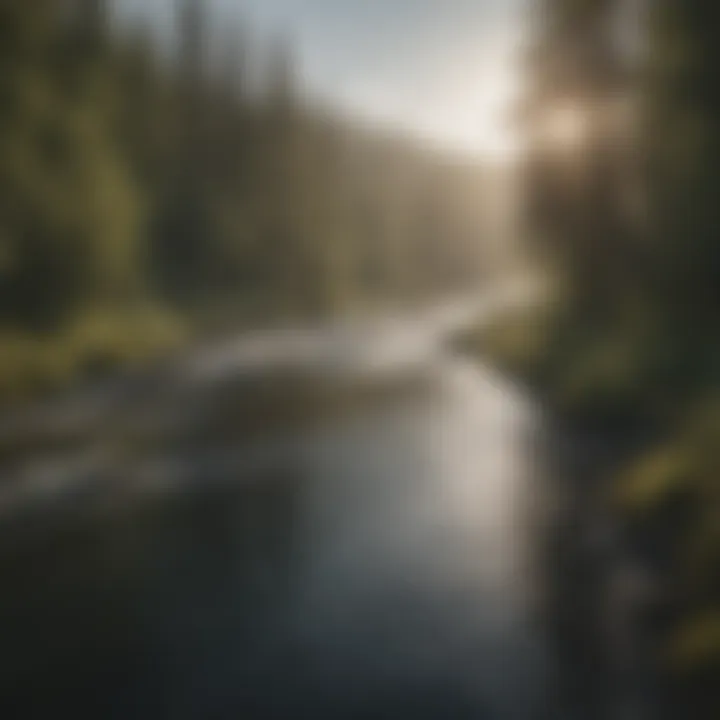 A scenic view of a river environment critical to the conservation of northern Atlantic salmon.