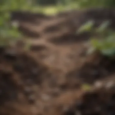 Close-up of healthy soil with visible organic matter