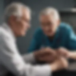 An elderly person receiving medical attention