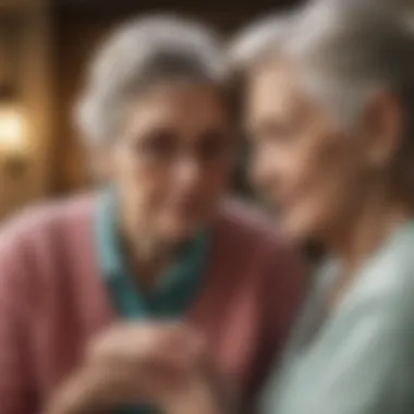 A caregiver engaging with an elderly person in a supportive environment