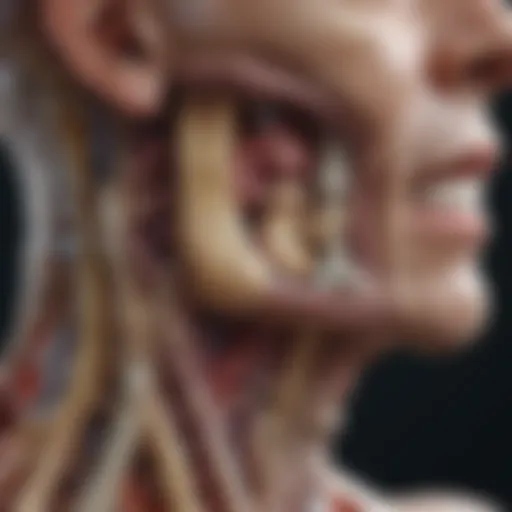 Illustration showcasing the anatomical impact of rheumatoid arthritis on the jaw