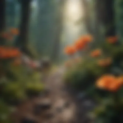 A vibrant ecosystem showcasing diverse flora and fauna