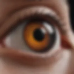 An advanced Symphony eye lens showcasing its design features