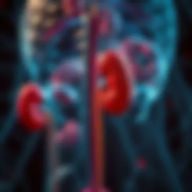 Illustration depicting iron's physiological roles in renal health