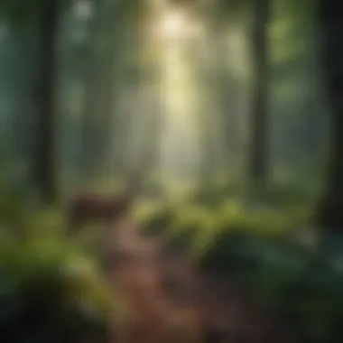 Harmony in Nature: Wildlife in a Flourishing Forest Wildlife roaming freely in a lush green forest