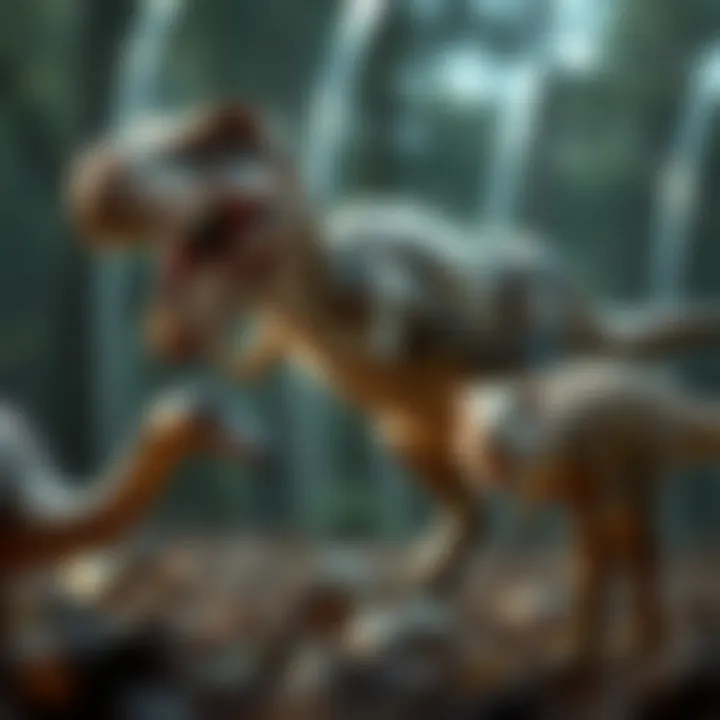A detailed infographic illustrating the size comparison between Tyrannosaurus rex and modern animals.
