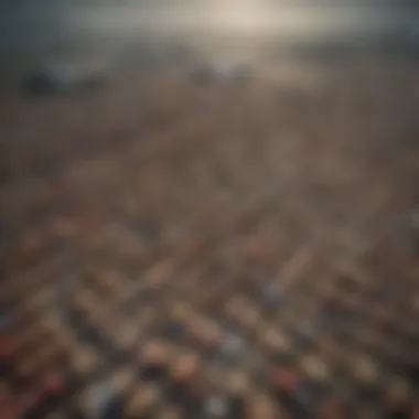 Disruption of Food Supply Chain Aerial view of disrupted food supply chain logistics due to climate events