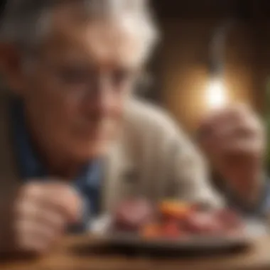Dietary Iron Sources for the Elderly Elderly individual examining dietary sources of iron
