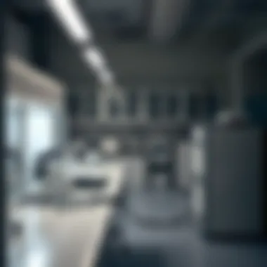 A laboratory setting showcasing various animal testing equipment