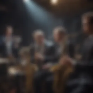 Jazz Band in Action A vibrant jazz band performing swing music in a lively setting